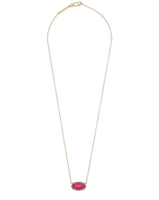Elisa 18k Gold Vermeil Pendant Necklace in Pink Quartzite