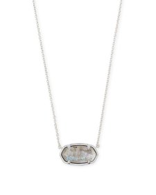 Elisa Sterling Silver Pendant Necklace in Gray Labradorite