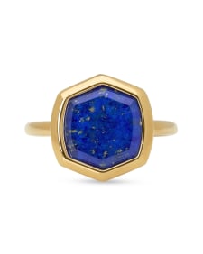 Davis 18k Gold Vermeil Cocktail Ring in Blue Lapis 