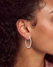 Davis Small Hoop Earrings in Sterling Silver