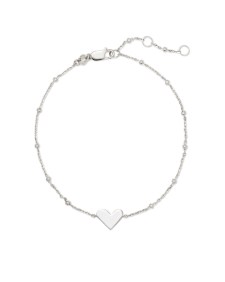 Ari Heart Delicate Chain Bracelet in Sterling Silver
