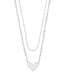Ari Heart Multi Strand Necklace in Sterling Silver