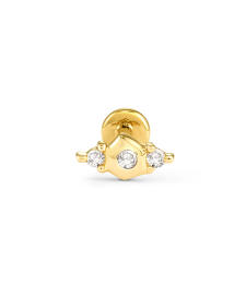 Giselle 14k Yellow Gold Single Stud Earring in White Diamond