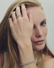 3.35 ct Lab Grown White Diamond Tennis Bracelet in 14k Yellow Gold