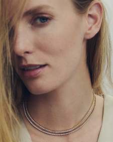 4.73 ct Lab Grown White Diamond Tennis Necklace in 14k Yellow Gold