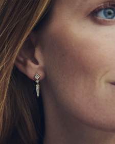 0.41 ct Lab Grown Diamond Michelle 14k Yellow Gold Small Spike Drop Earrings