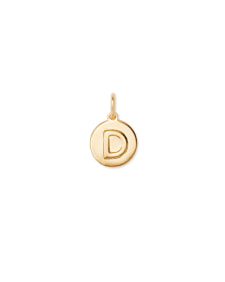 Letter D Coin Charm in 18k Gold Vermeil