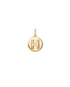 Letter H Coin Charm in 18k Gold Vermeil