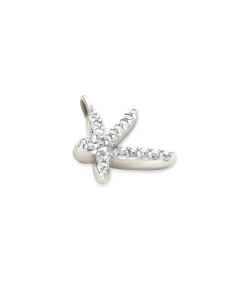 14k White Gold Letter K Charm in White Diamond