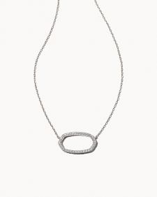 0.17 ct Elisa 14k White Gold Open Frame Pendant Necklace in White Diamond