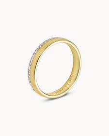 Whitney 14k Yellow Gold Band Ring in White Diamond