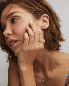 Bow Band Ring in White Diamond