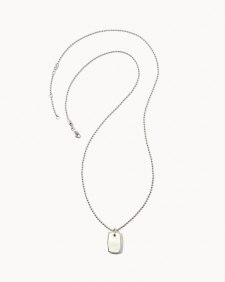 DOG TAG CHARM NCK STRLNG SLV IVORY MOP