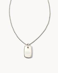 DOG TAG CHARM NCK STRLNG SLV IVORY MOP