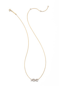 0.11 ct XO 14k Yellow Gold Pendant Necklace in White Diamond