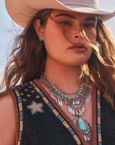 Robby Vintage Silver Strand Necklace in Variegated Turquoise Magnesite