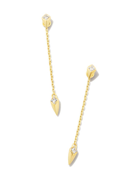 Kara 18k Gold Vermeil Convertible Stud Earrings in White Sapphire