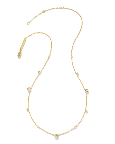 Davie 18k Gold Vermeil Trio Strand Necklace in White Sapphire