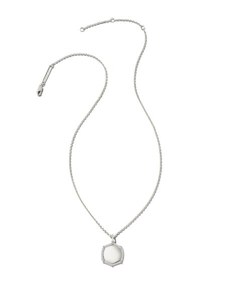 Davis Sterling Silver Luxe Charm Necklace in White Sapphire