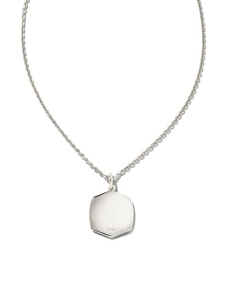 Davis Sterling Silver Luxe Charm Necklace in White Sapphire