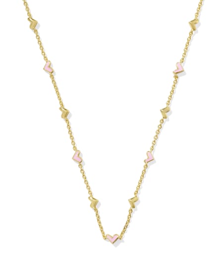 Haven Gold Strand Necklace in Pink Enamel | Kendra Scott