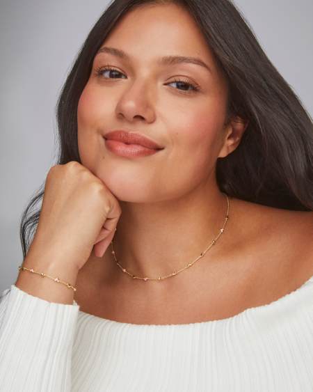 Haven Gold Strand Necklace in Pink Enamel | Kendra Scott