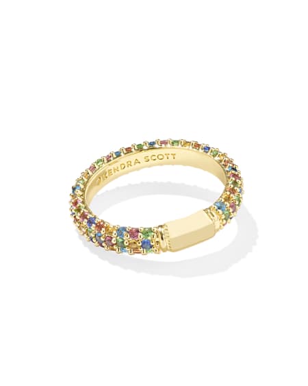 Emery Gold Band Ring in Multi Mix