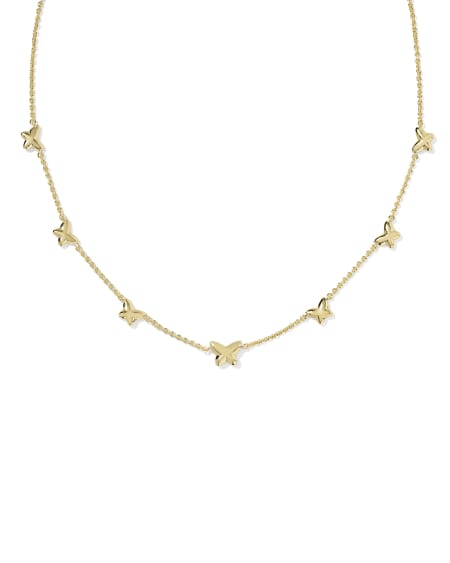 Lillia Butterfly Gold Enamel Strand Necklace