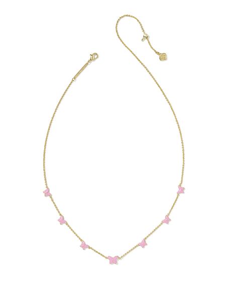 Lillia Butterfly Gold Enamel Strand Necklace