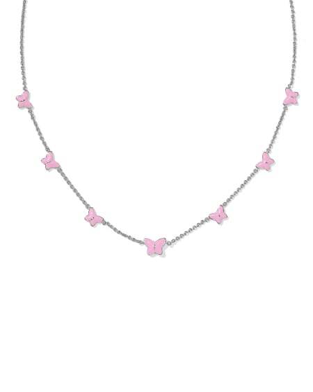 Lillia Butterfly Silver Enamel Strand Necklace