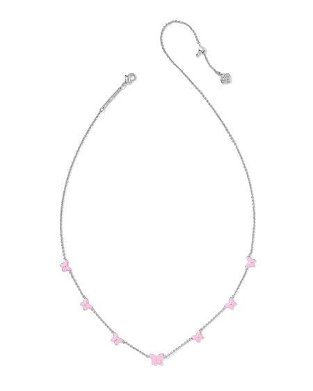 Lillia Butterfly Silver Enamel Strand Necklace
