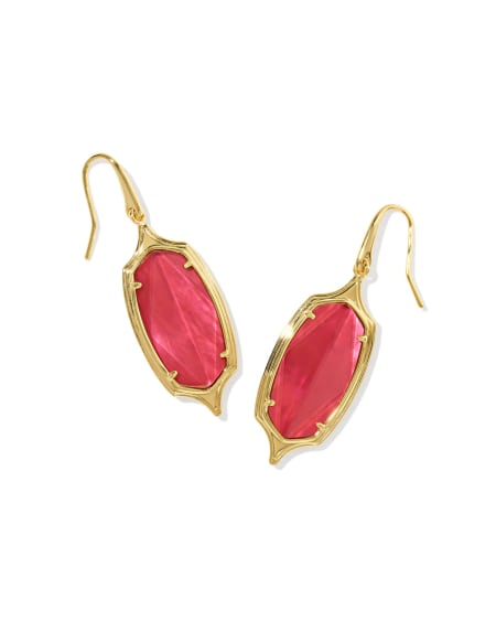 Dani Stepped Frame Gold Drop Earrings