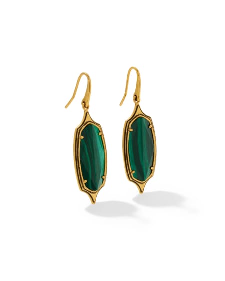 Dani Stepped Frame Vintage Gold Drop Earrings