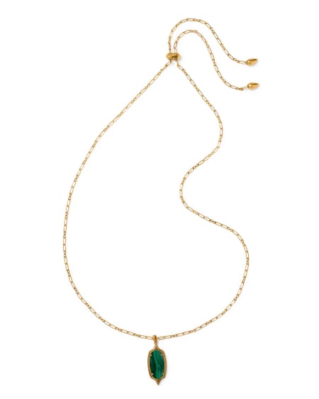Dani Stepped Frame Vintage Gold Long Pendant Necklace