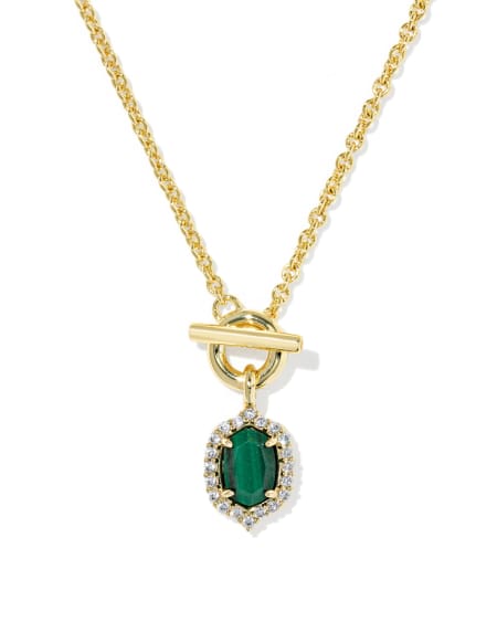 Daphne Crystal Frame Gold Toggle Necklace