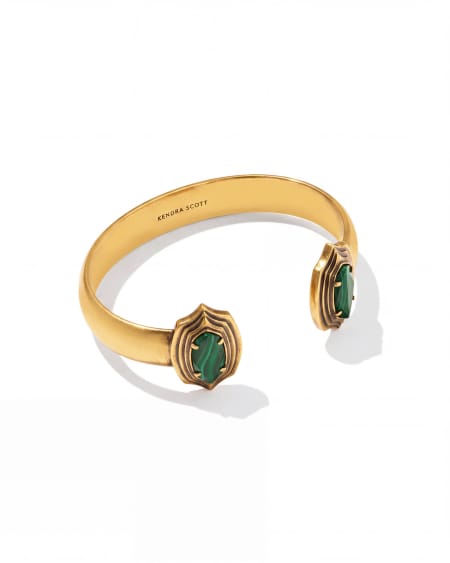 Elton Stepped Frame Vintage Gold Cuff Bracelet