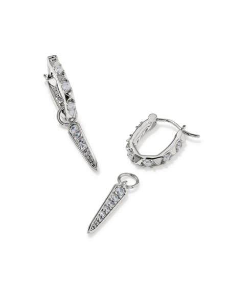 Fate Silver Charm Huggie Earrings