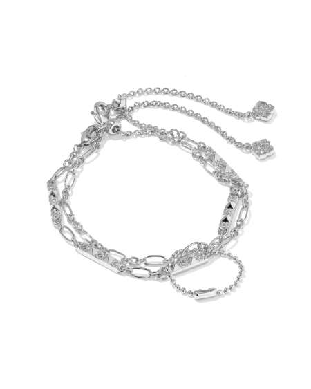 Fate Silver Set of 2 Delicate Chain Bracelets