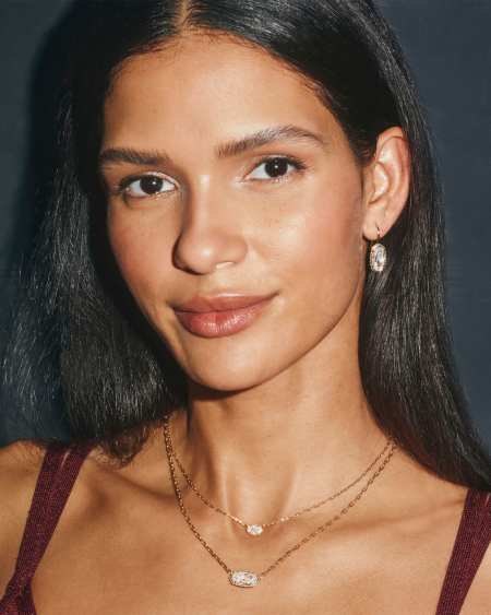 Elisa Luxe Gold Short Pendant Necklace 