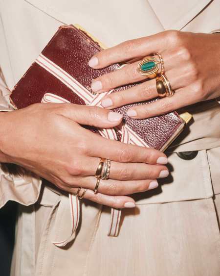 Elyse Stepped Frame Vintage Gold Cocktail Ring