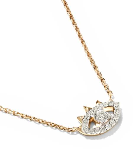 0.18 ct Eye of Protection 14k Yellow Gold Pendant Necklace