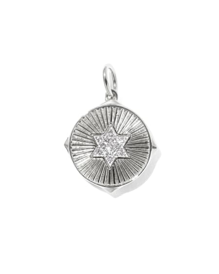 Star of David Sunray Sterling Silver Charm