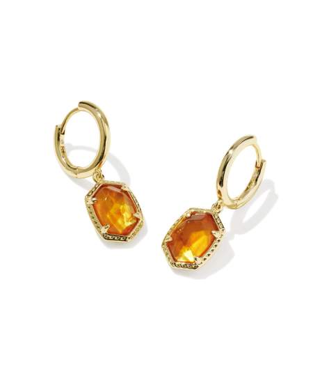 Daphne Gold Frame Huggie Earrings