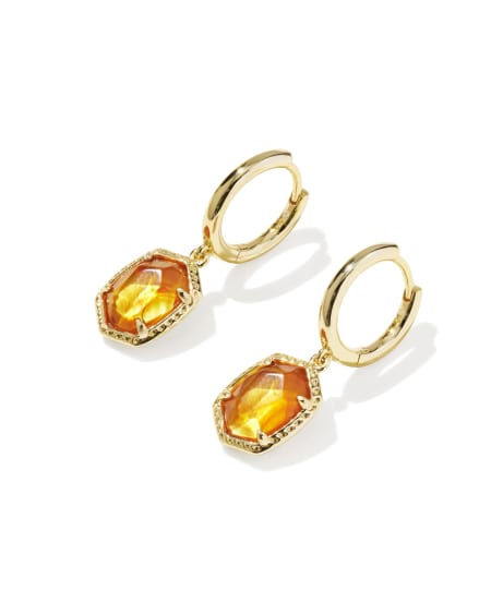 Daphne Gold Frame Huggie Earrings