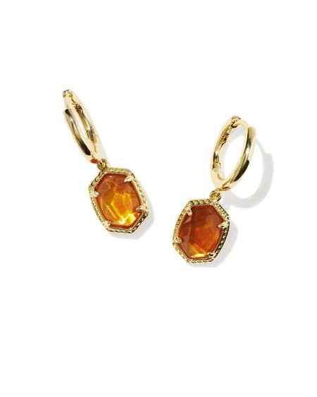 Daphne Gold Frame Huggie Earrings