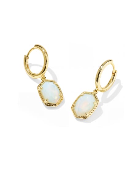 Daphne Gold Frame Huggie Earrings