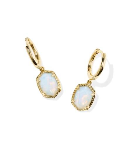 Daphne Gold Frame Huggie Earrings
