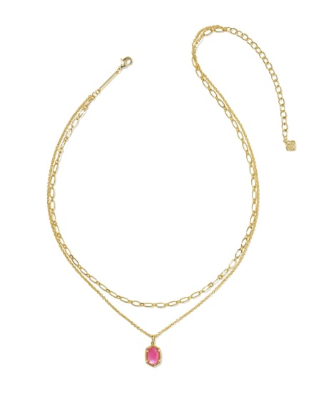 Daphne Gold Frame Multi Strand Necklace