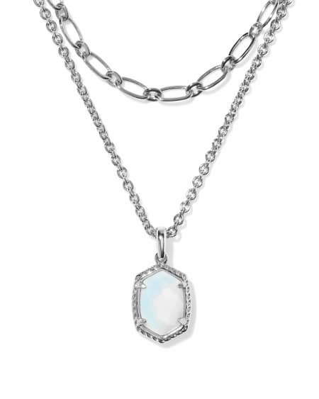 Daphne Silver Frame Multi Strand Necklace