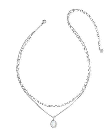 Daphne Silver Frame Multi Strand Necklace